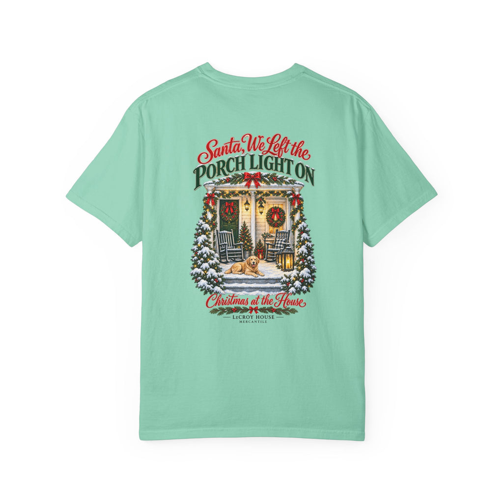 Christmas Porch Lantern T-Shirt — "Santa, We Left the Porch Light On" Holiday Tee