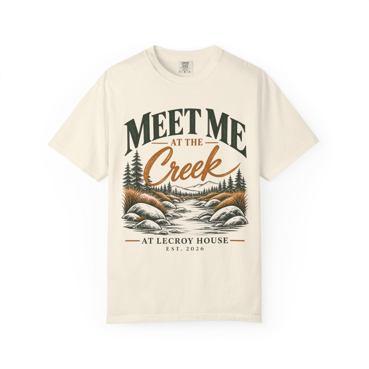 Meet Me at the Creek T-Shirt — Vintage Nature Graphic Tee for Outdoors Lovers