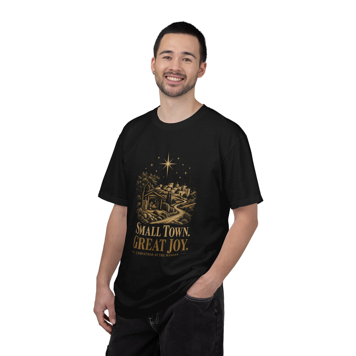 Small Town, Great Joy T‑Shirt — Vintage Christmas Holiday Tee