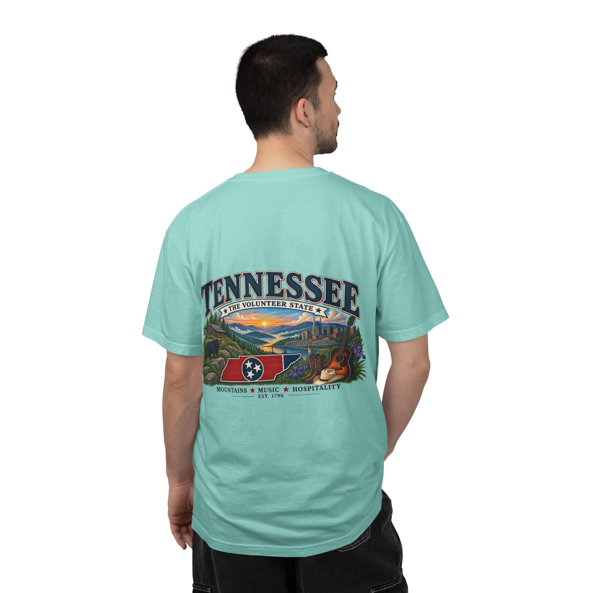 Tennessee Scenic T-Shirt — "Tennessee The Volunteer State" Vintage Travel Tee
