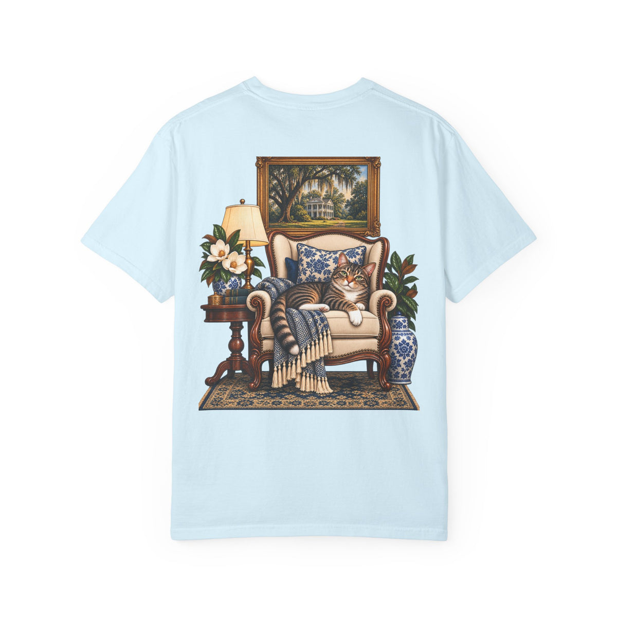 T-Shirt — Cozy Cat Lounge Graphic ("House Cat")