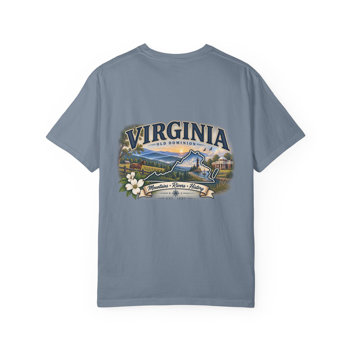 Virginia Scenic T-Shirt — Retro State Pride Design