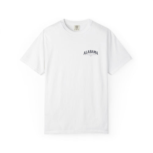 Alabama Heritage T-Shirt — State Scenic Back Print with Magnolia & Capitol