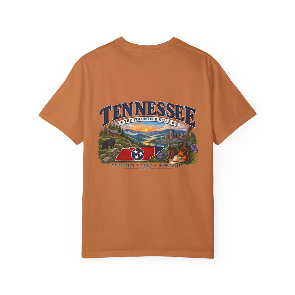 Tennessee Scenic T-Shirt — "Tennessee The Volunteer State" Vintage Travel Tee