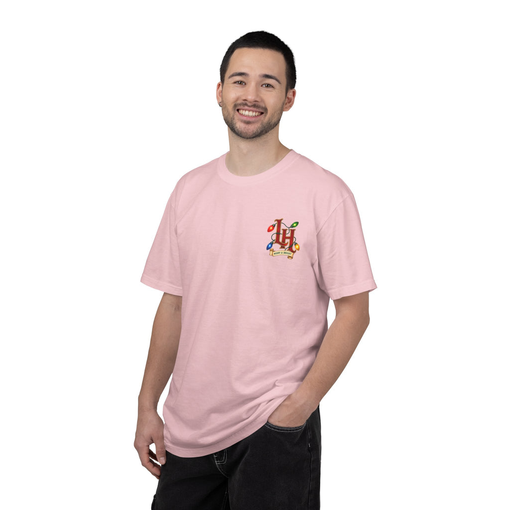 Merry & Bright Holiday T-Shirt — Christmas Lights Graphic Tee