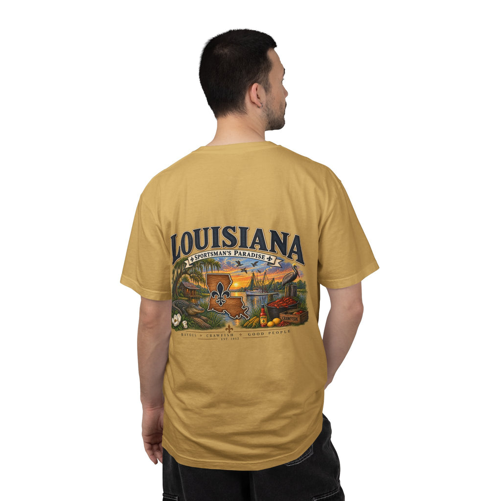 Louisiana Scenic T‑Shirt — State Souvenir Tee (Bayou, Jazz & Cajun Design)