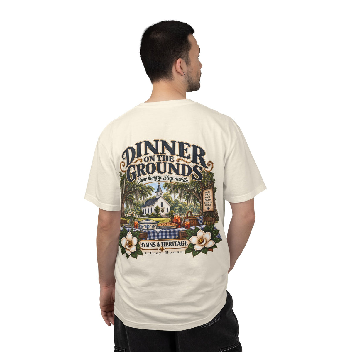 Dinner on the Grounds T-Shirt — Hymns & Heritage Southern Church Festival Tee