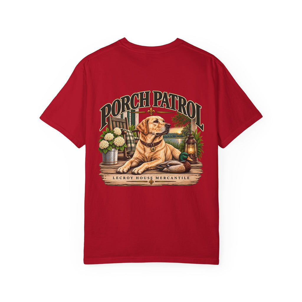 Porch Patrol Dog T-Shirt – Vintage Labrador Graphic Tee