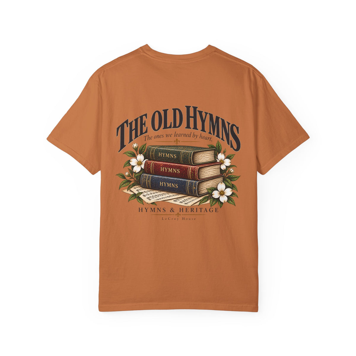 The Old Hymns T-Shirt — Vintage Hymnal Stack Christian Music Tee
