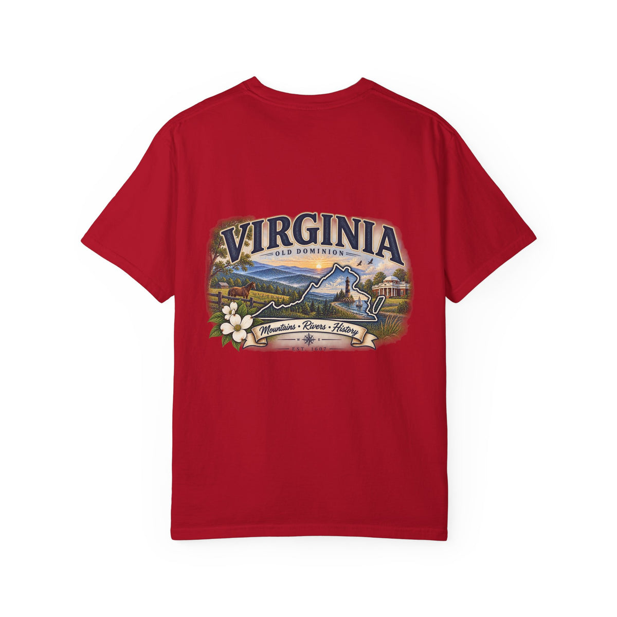 Virginia Scenic T-Shirt — Retro State Pride Design