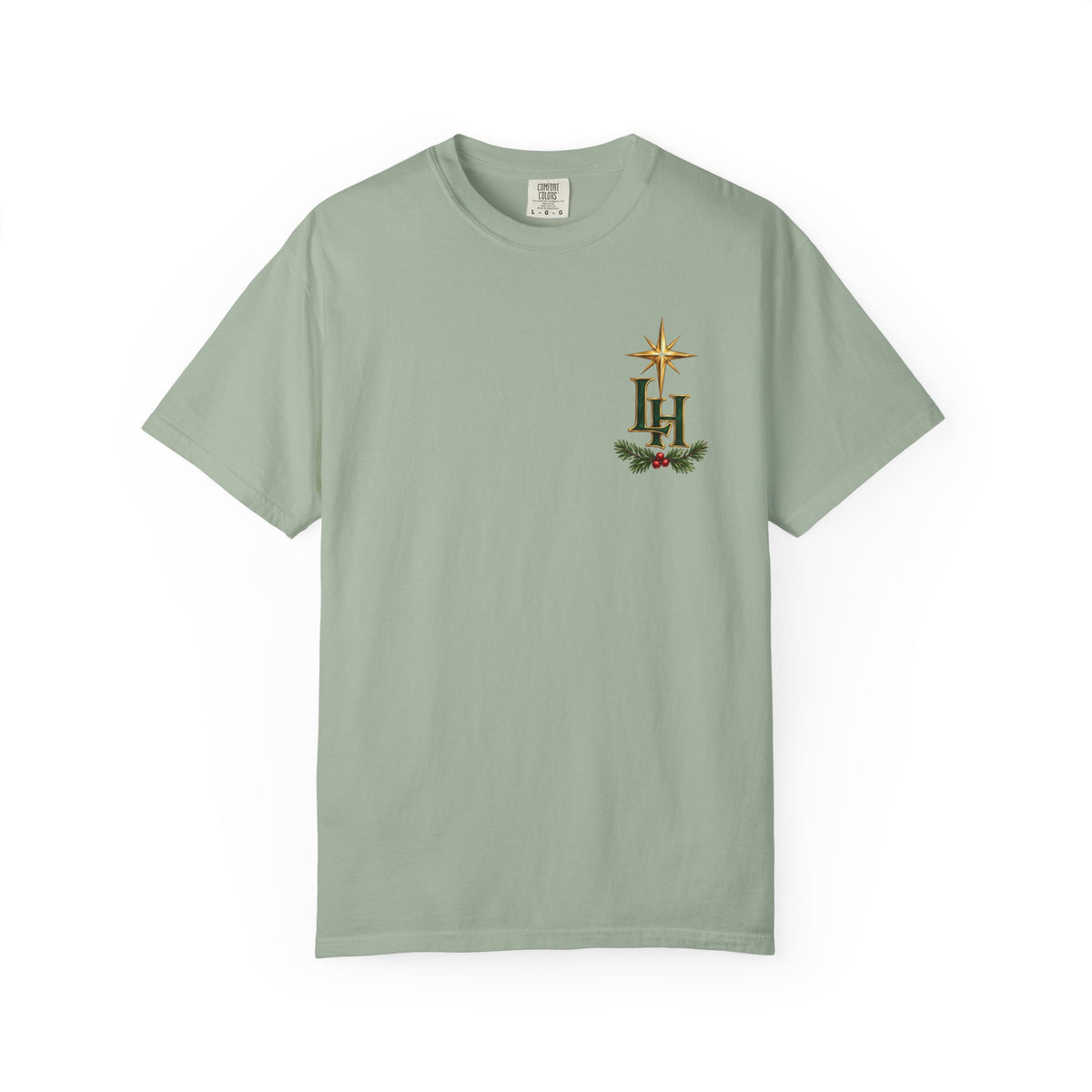 Christmas T-Shirt — "All Is Calm, All Is Bright" Church Scene Holiday Tee