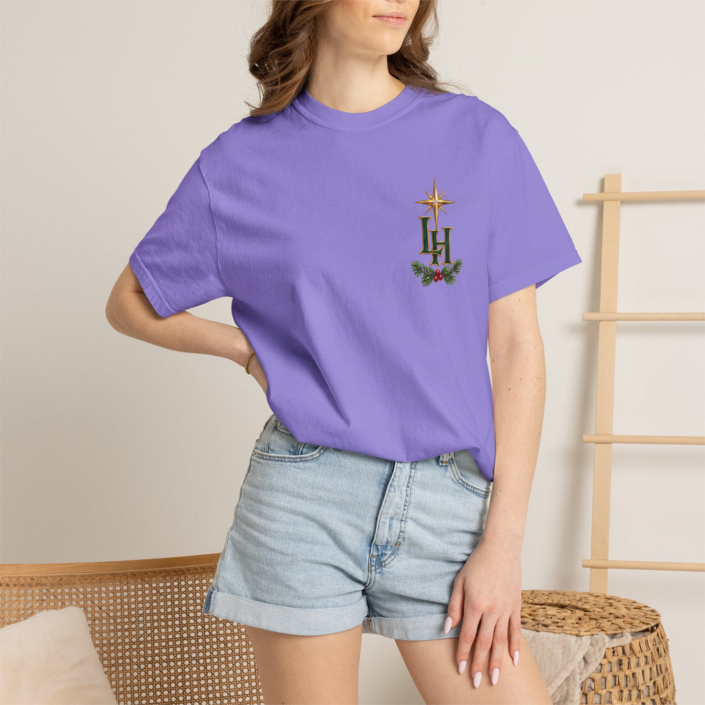 Christmas T-Shirt — "All Is Calm, All Is Bright" Church Scene Holiday Tee