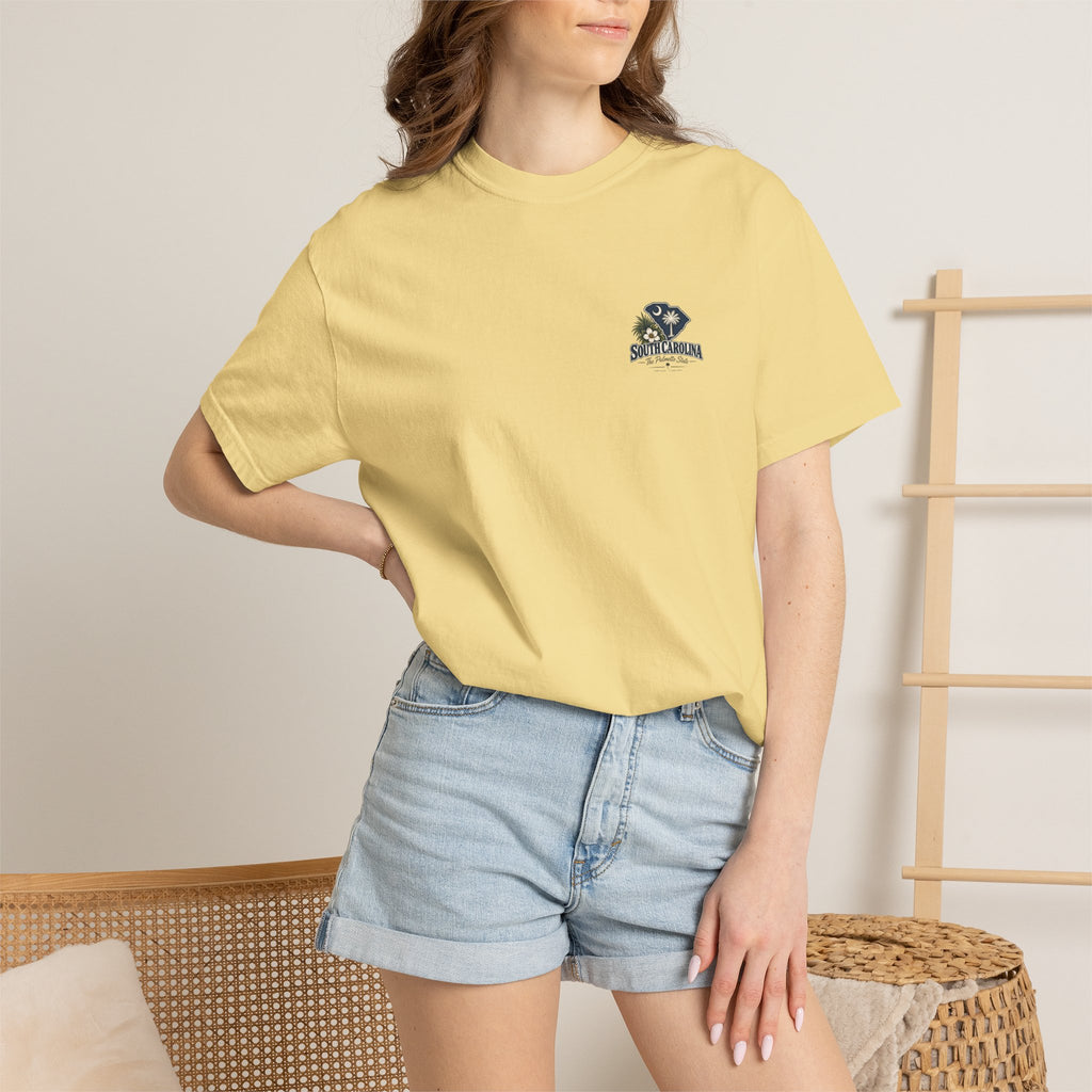 South Carolina Palmetto State T-Shirt — Scenic Beach Sunset Souvenir