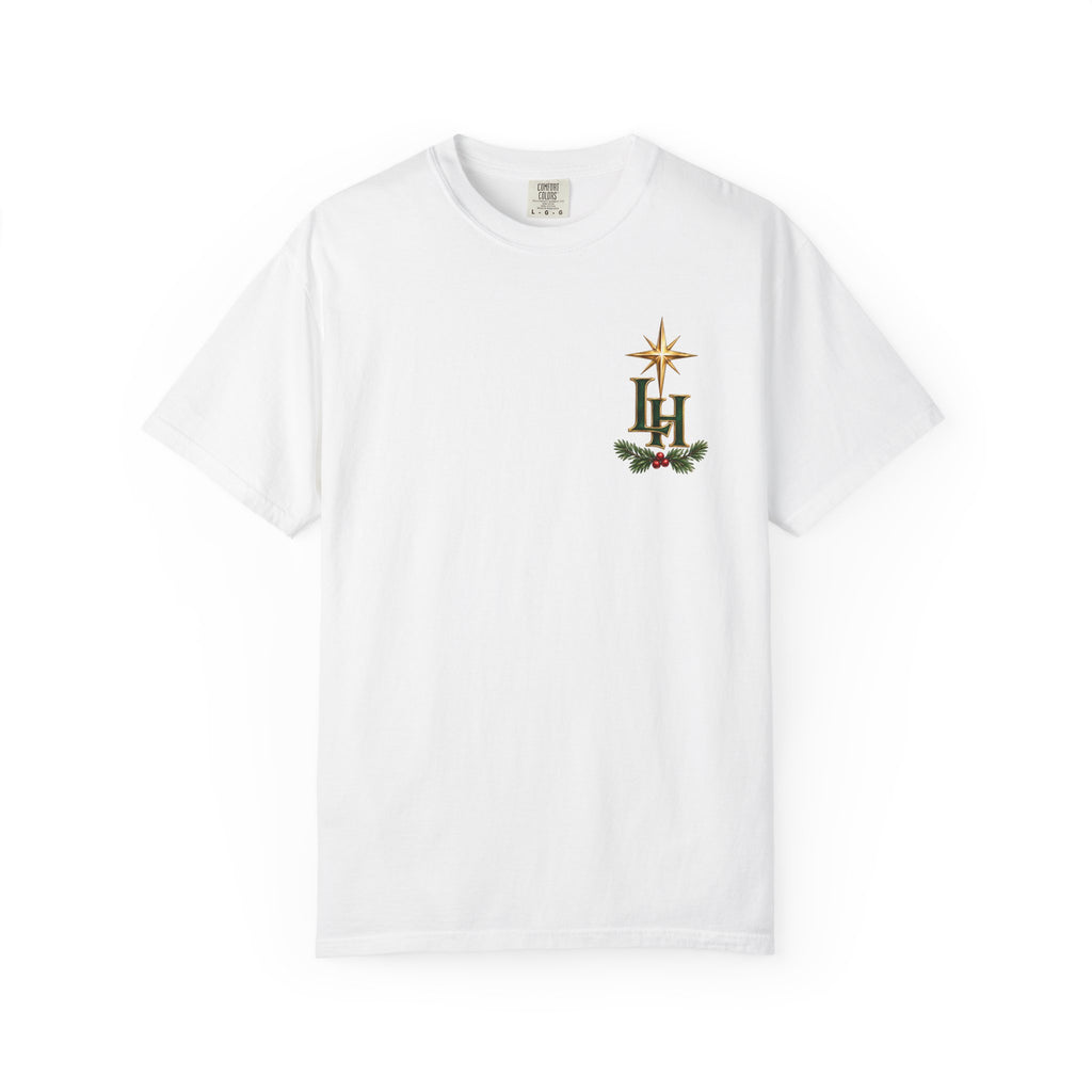 Christmas T-Shirt — "All Is Calm, All Is Bright" Church Scene Holiday Tee