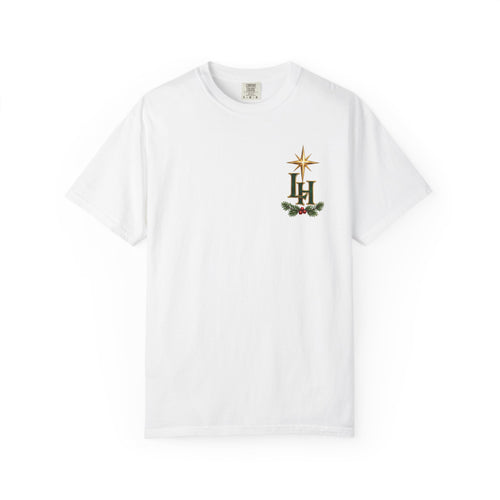 Christmas T-Shirt — "All Is Calm, All Is Bright" Church Scene Holiday Tee