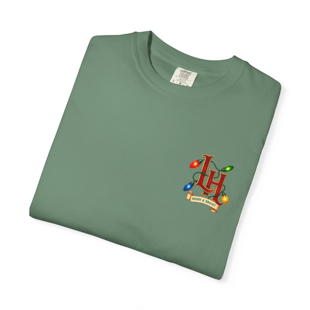 Merry & Bright Holiday T-Shirt — Christmas Lights Graphic Tee