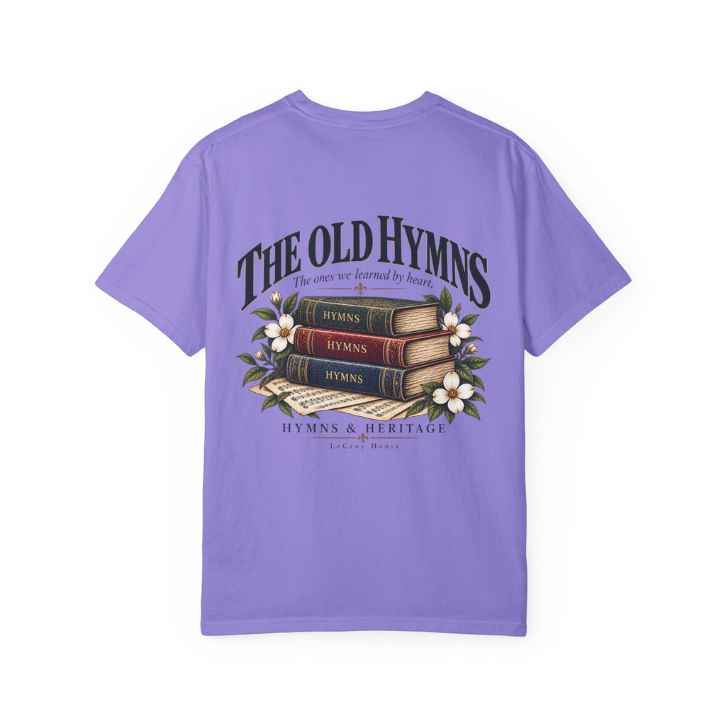 The Old Hymns T-Shirt — Vintage Hymnal Stack Christian Music Tee