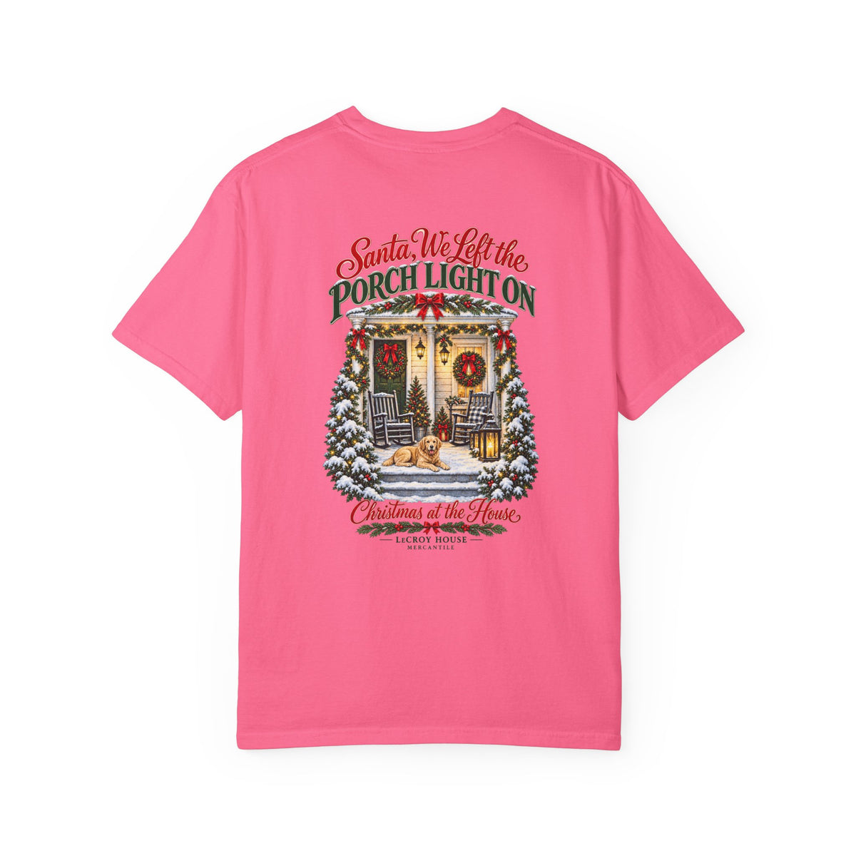 Christmas Porch Lantern T-Shirt — "Santa, We Left the Porch Light On" Holiday Tee