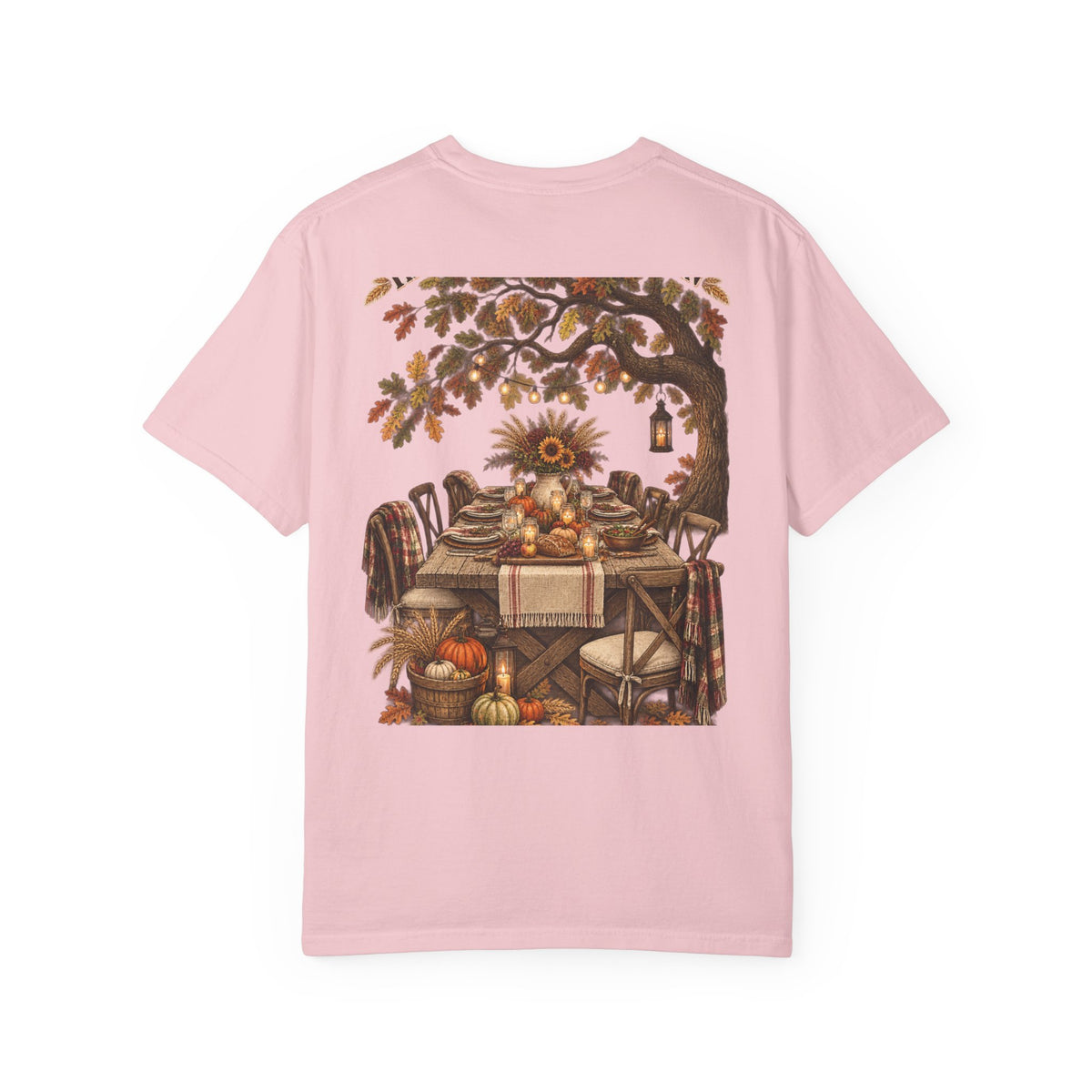 Autumn Harvest T-Shirt — Thanksgiving Rustic Table Fall Pumpkin Graphic