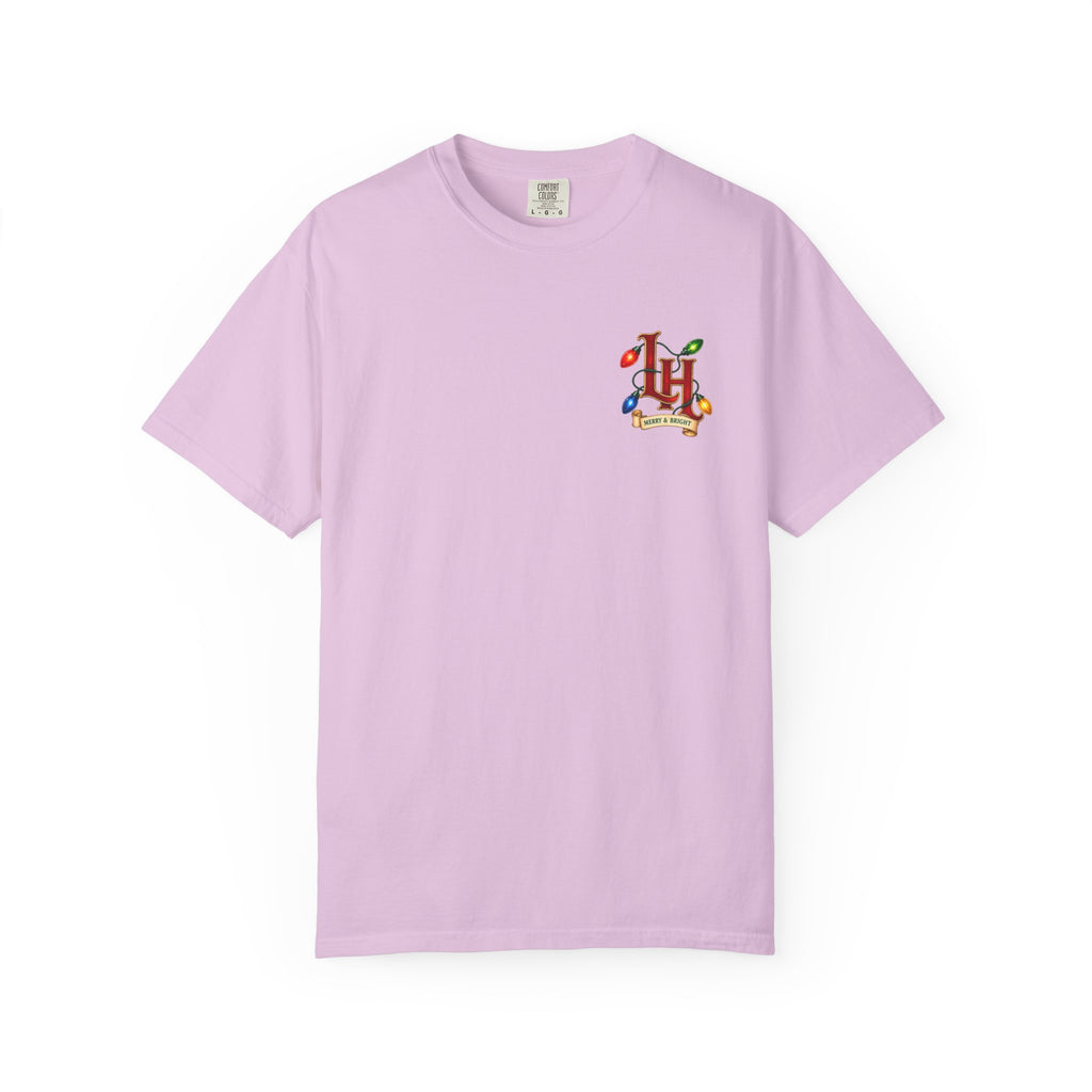 Merry & Bright Holiday T-Shirt — Christmas Lights Graphic Tee