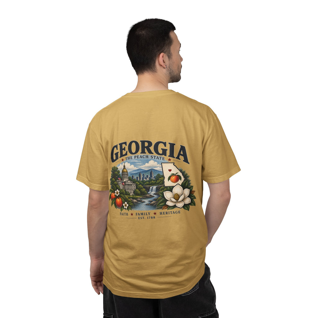 Georgia State T-Shirt — 'The Peach State' Scenic Back Print