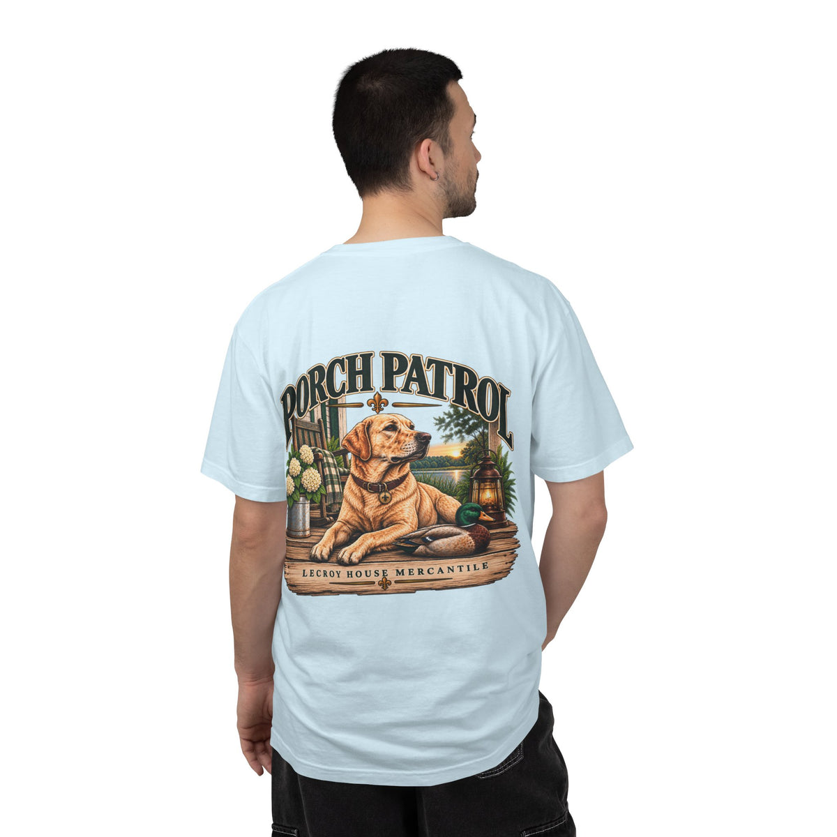 Porch Patrol Dog T-Shirt – Vintage Labrador Graphic Tee