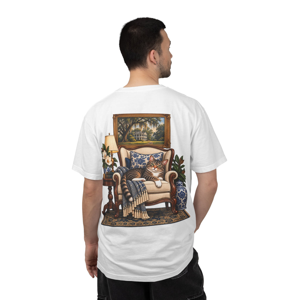 T-Shirt — Cozy Cat Lounge Graphic ("House Cat")