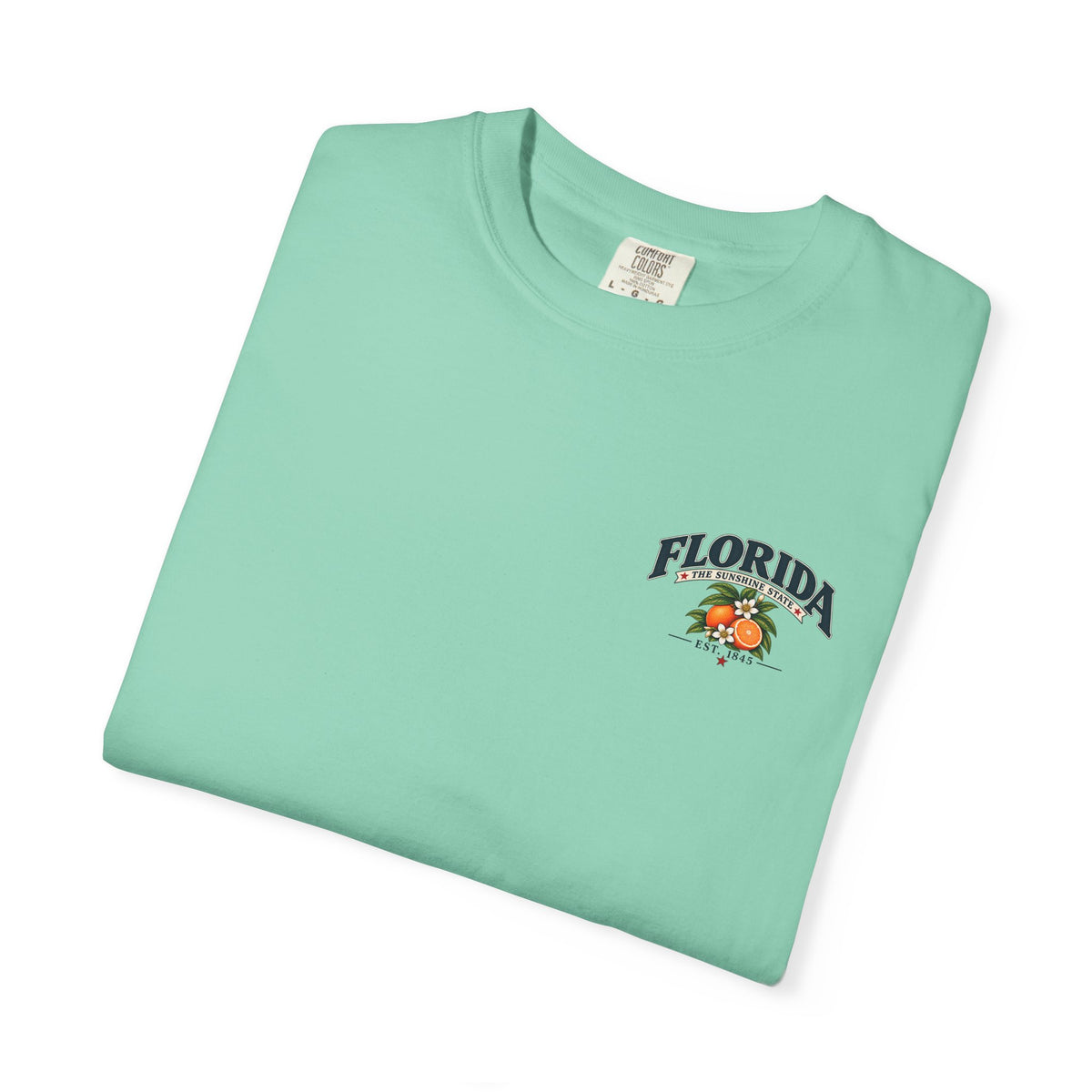 Florida Vintage Beach T-Shirt — Retro Sunset Palm & Orange Graphic