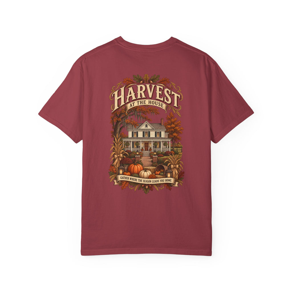 Harvest at the House Graphic T-Shirt — Fall Pumpkin Farmhouse Tee