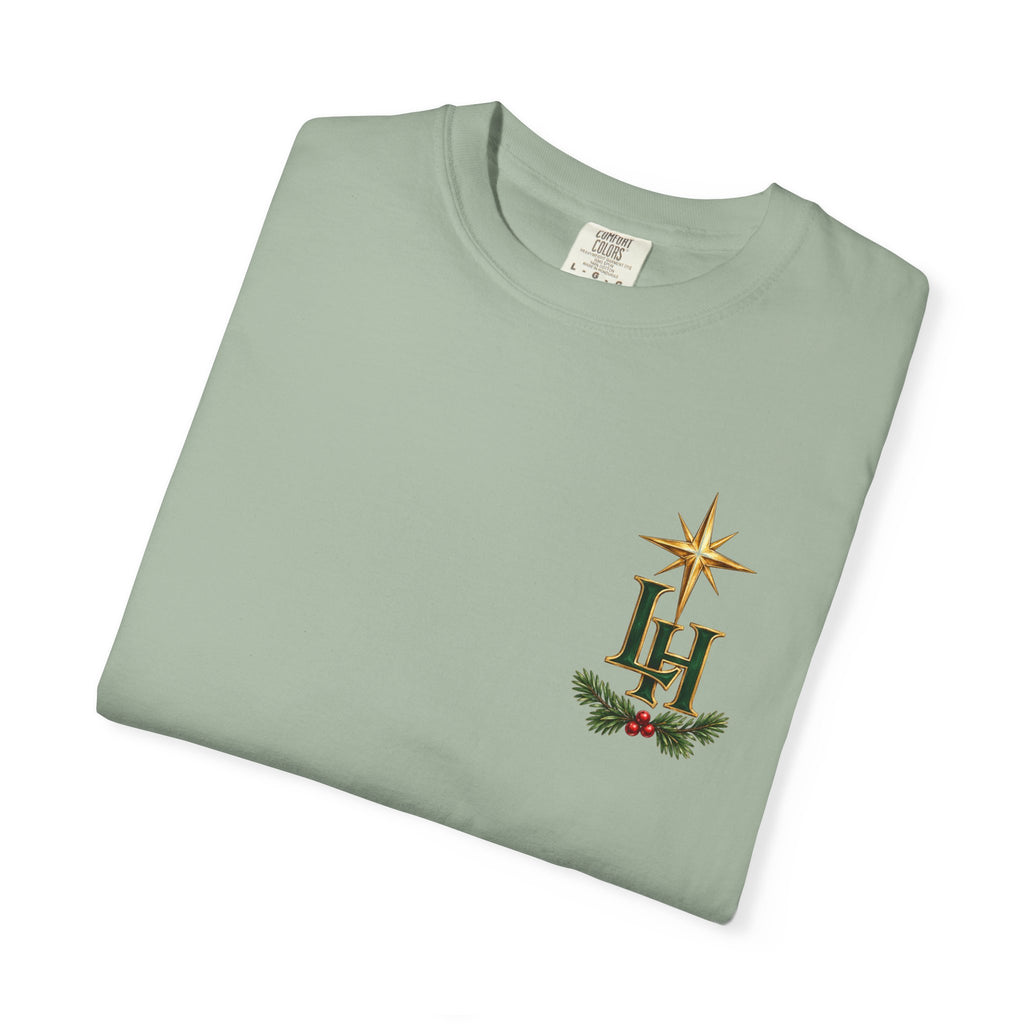Christmas T-Shirt — "All Is Calm, All Is Bright" Church Scene Holiday Tee
