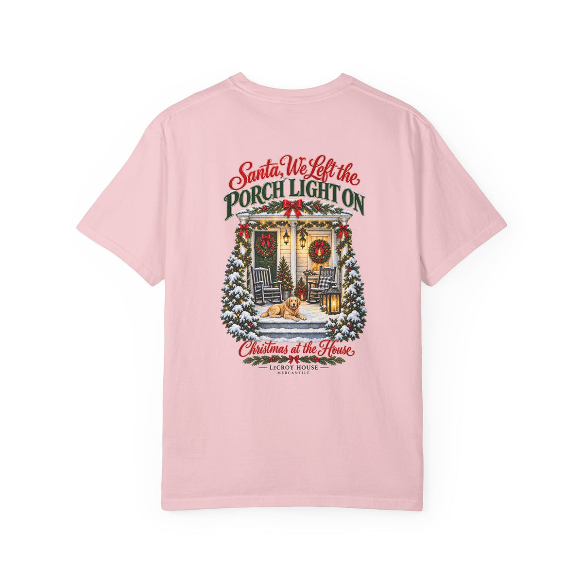 Christmas Porch Lantern T-Shirt — "Santa, We Left the Porch Light On" Holiday Tee
