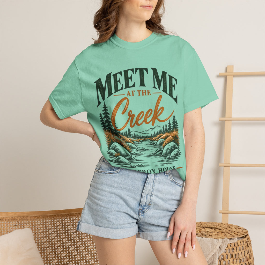 Meet Me at the Creek T-Shirt — Vintage Nature Graphic Tee for Outdoors Lovers