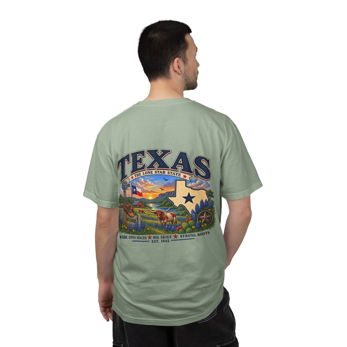 Texas Vintage Graphic T-Shirt — Lone Star State Scenic Design