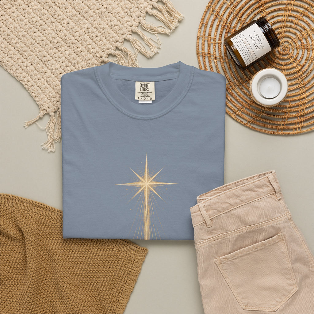 The Light Came Down T-Shirt — Nativity Christmas Star Tee