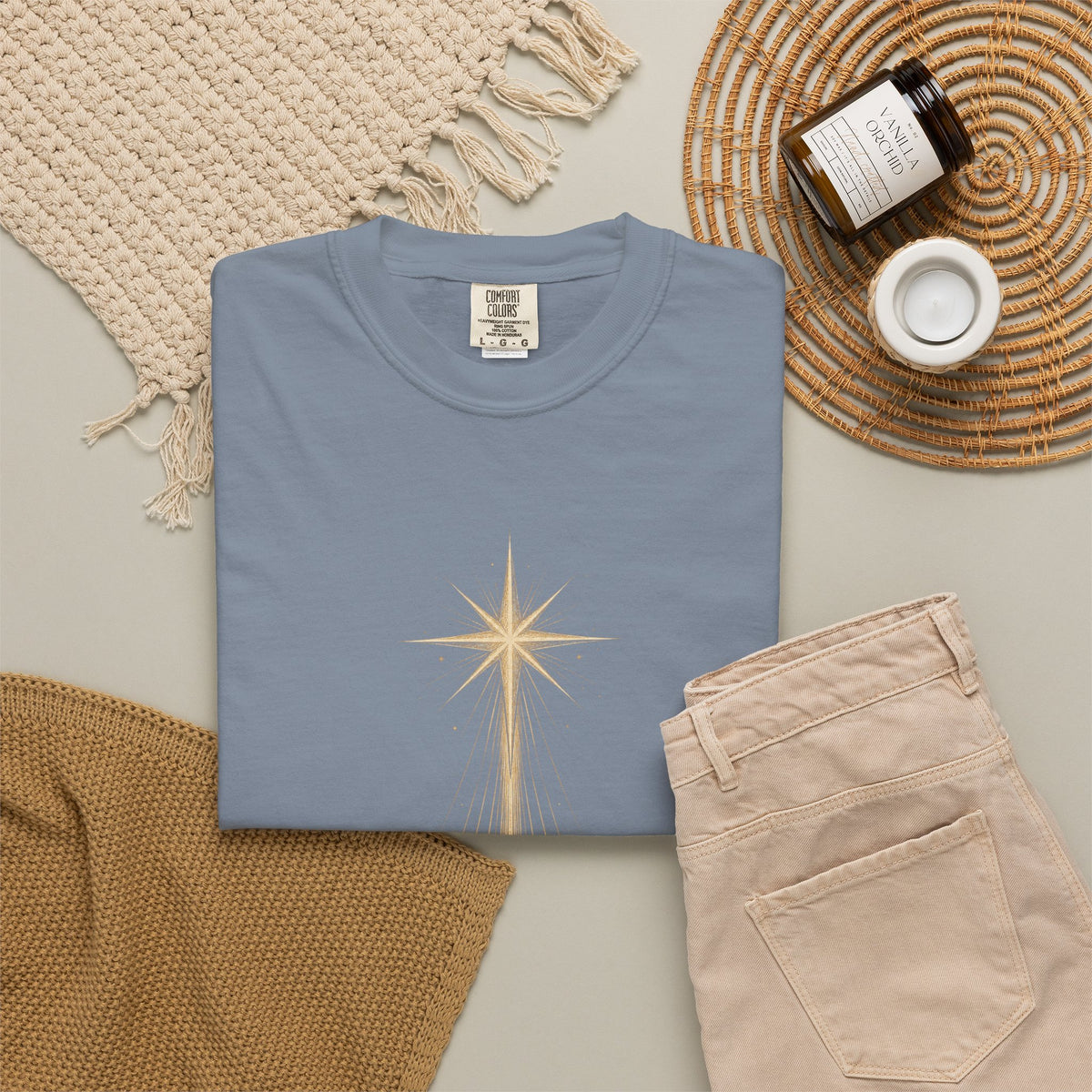 The Light Came Down T-Shirt — Nativity Christmas Star Tee