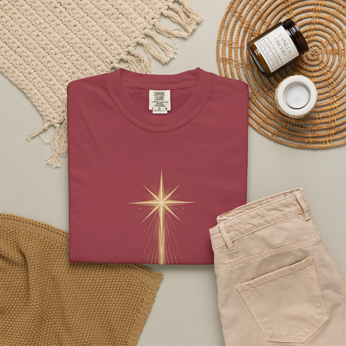 The Light Came Down T-Shirt — Nativity Christmas Star Tee