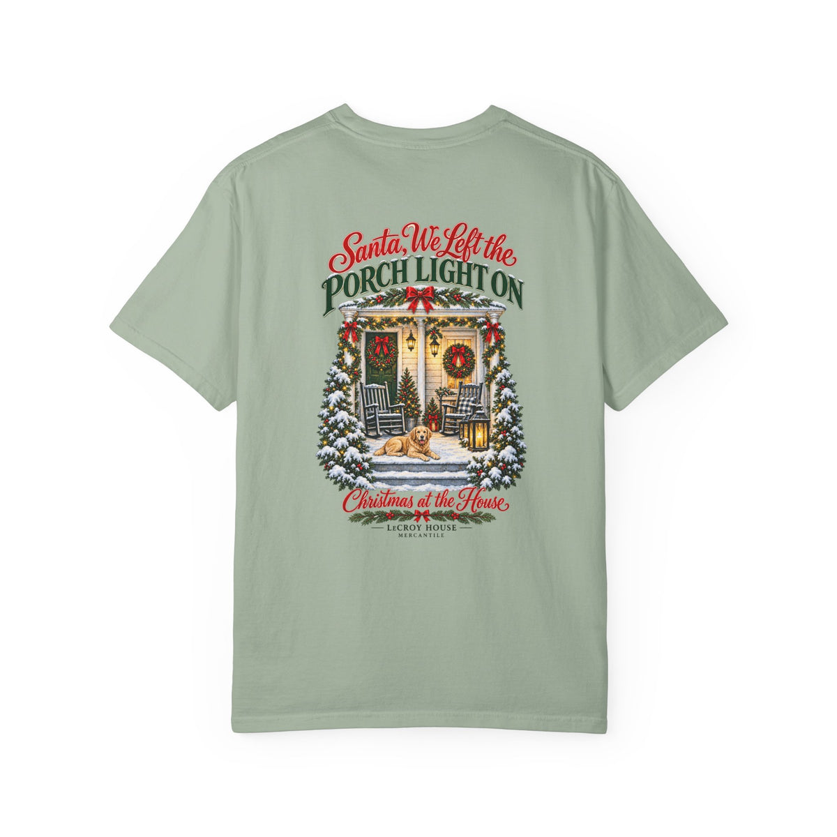 Christmas Porch Lantern T-Shirt — "Santa, We Left the Porch Light On" Holiday Tee
