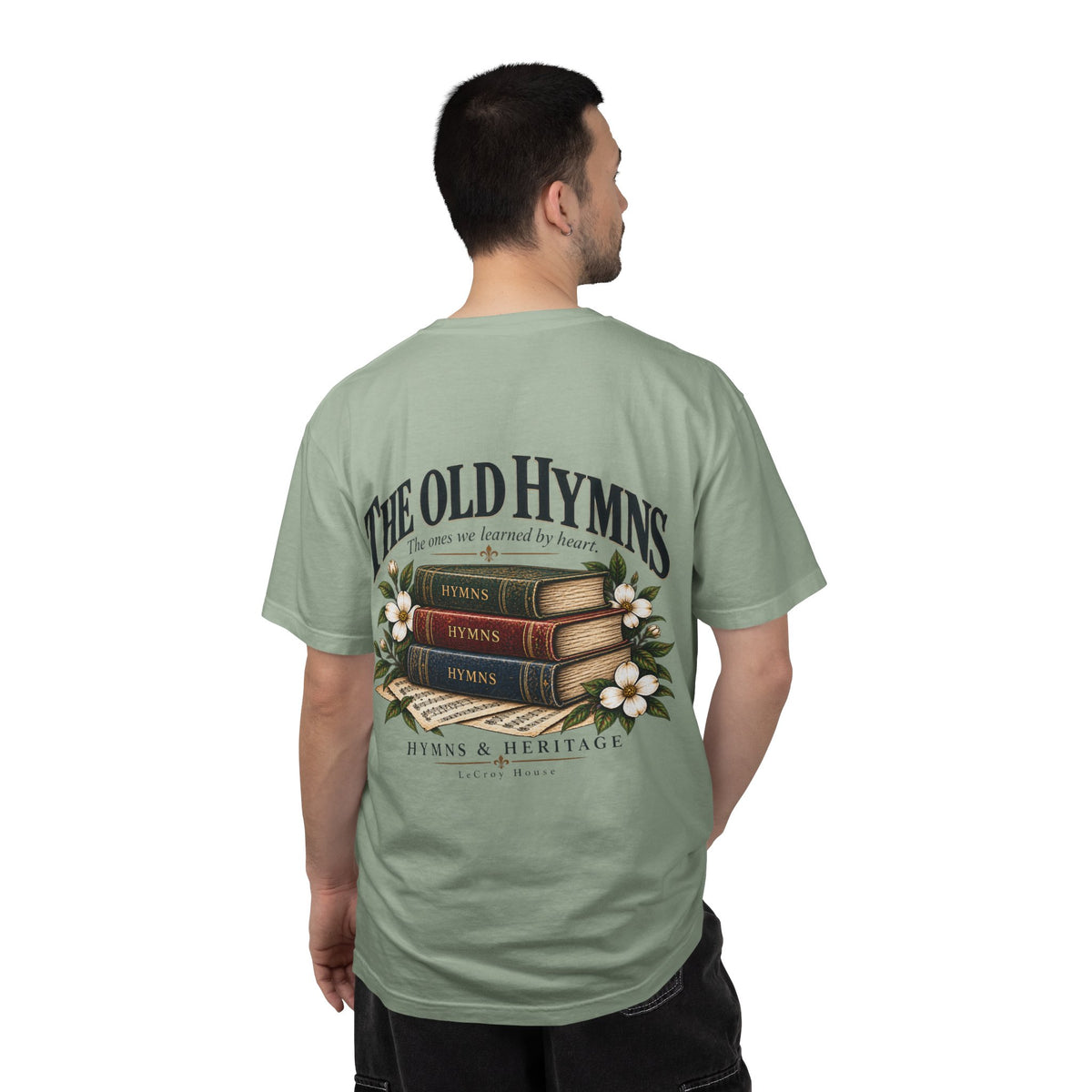The Old Hymns T-Shirt — Vintage Hymnal Stack Christian Music Tee