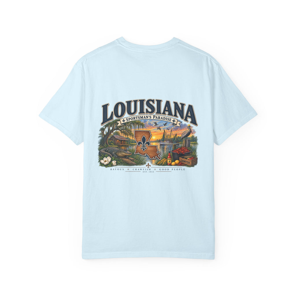 Louisiana Scenic T‑Shirt — State Souvenir Tee (Bayou, Jazz & Cajun Design)