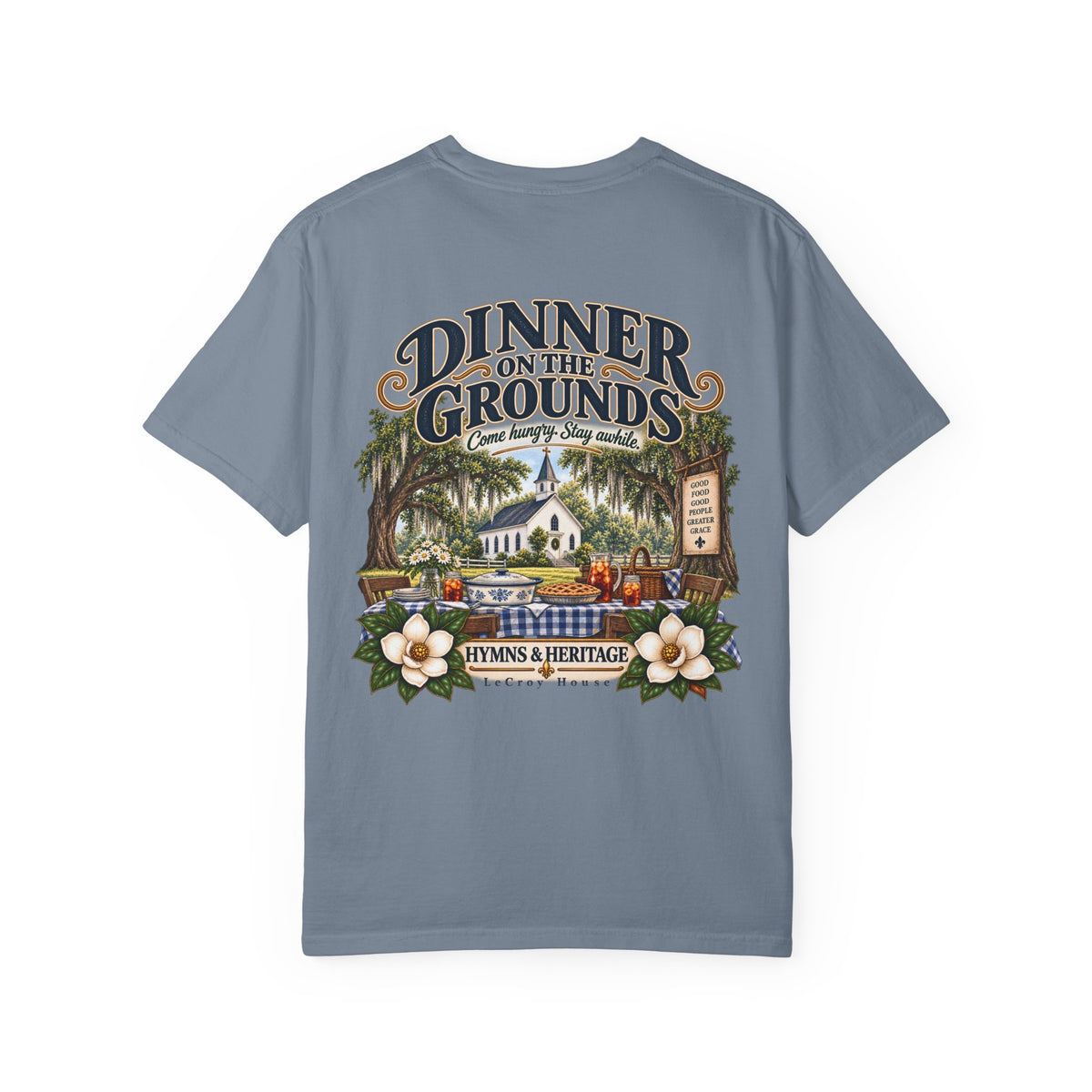 Dinner on the Grounds T-Shirt — Hymns & Heritage Southern Church Festival Tee