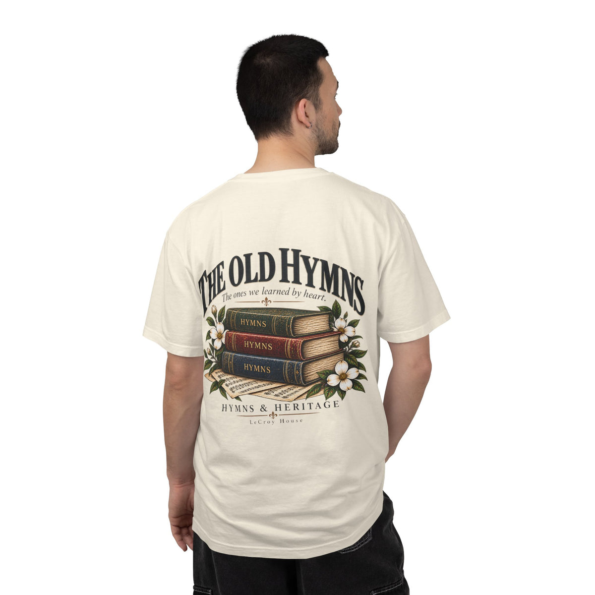 The Old Hymns T-Shirt — Vintage Hymnal Stack Christian Music Tee
