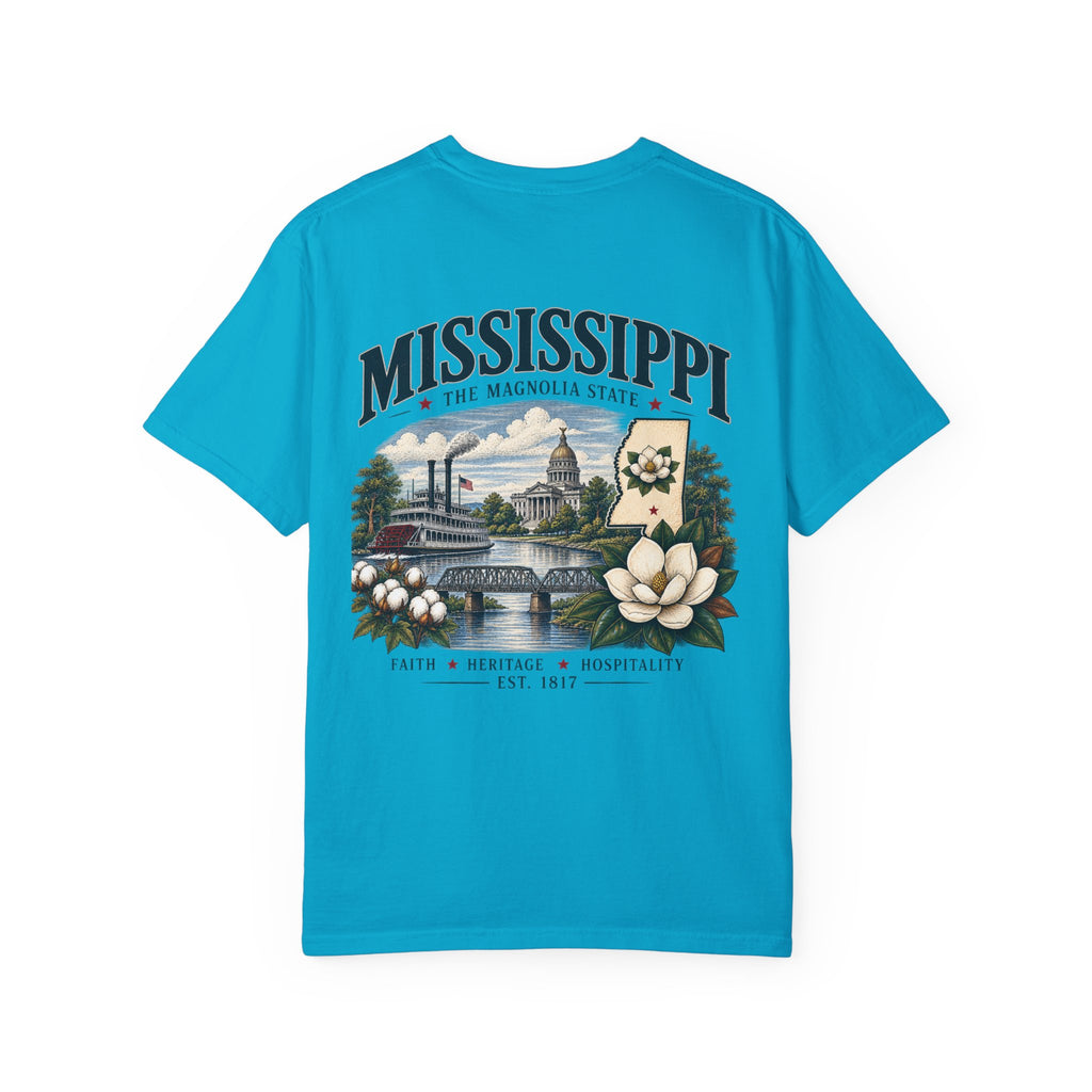 Mississippi Magnolia State T-Shirt — State Capitol & River Graphic