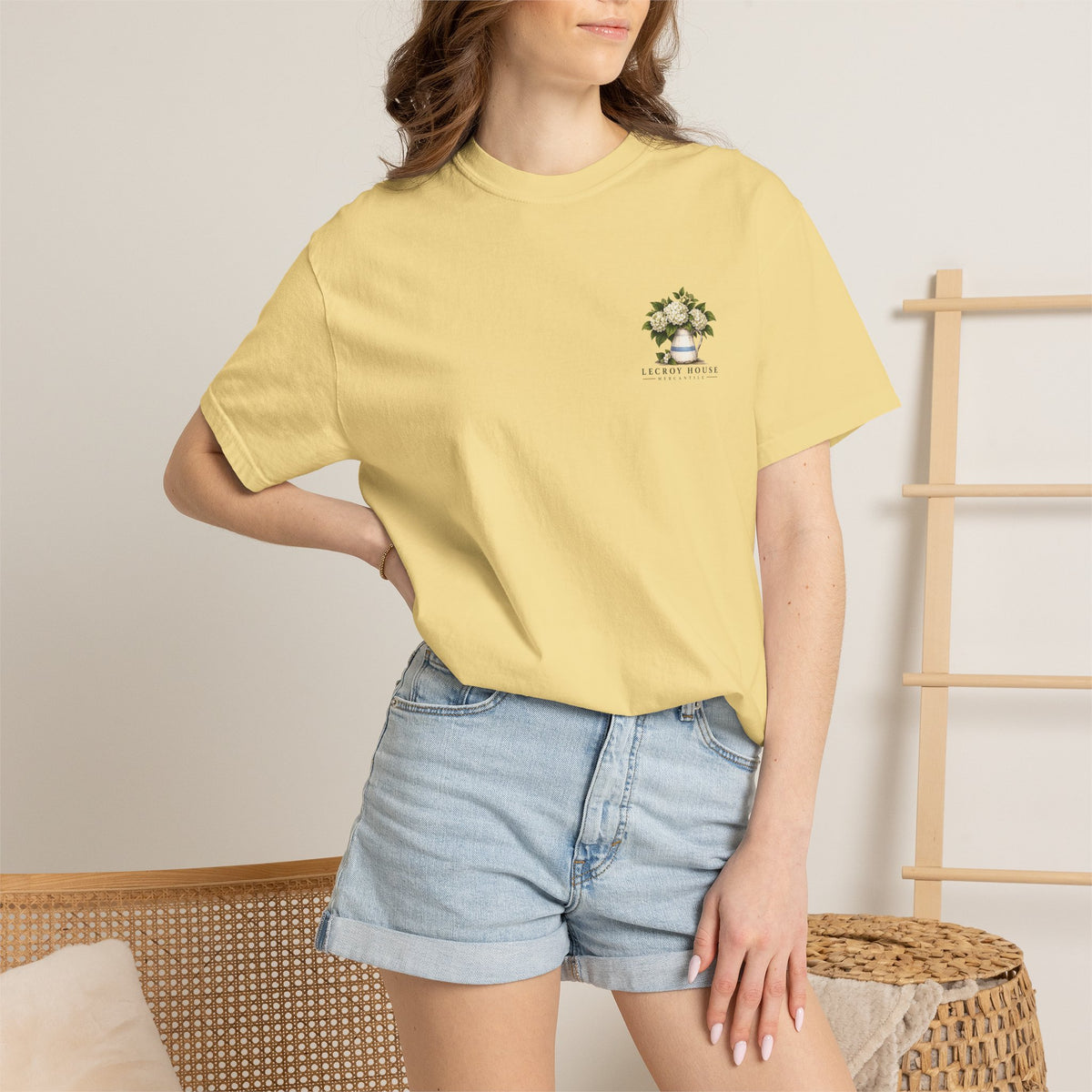 T-Shirt — "Stay For Supper" Scenic Dinner Porch Graphic
