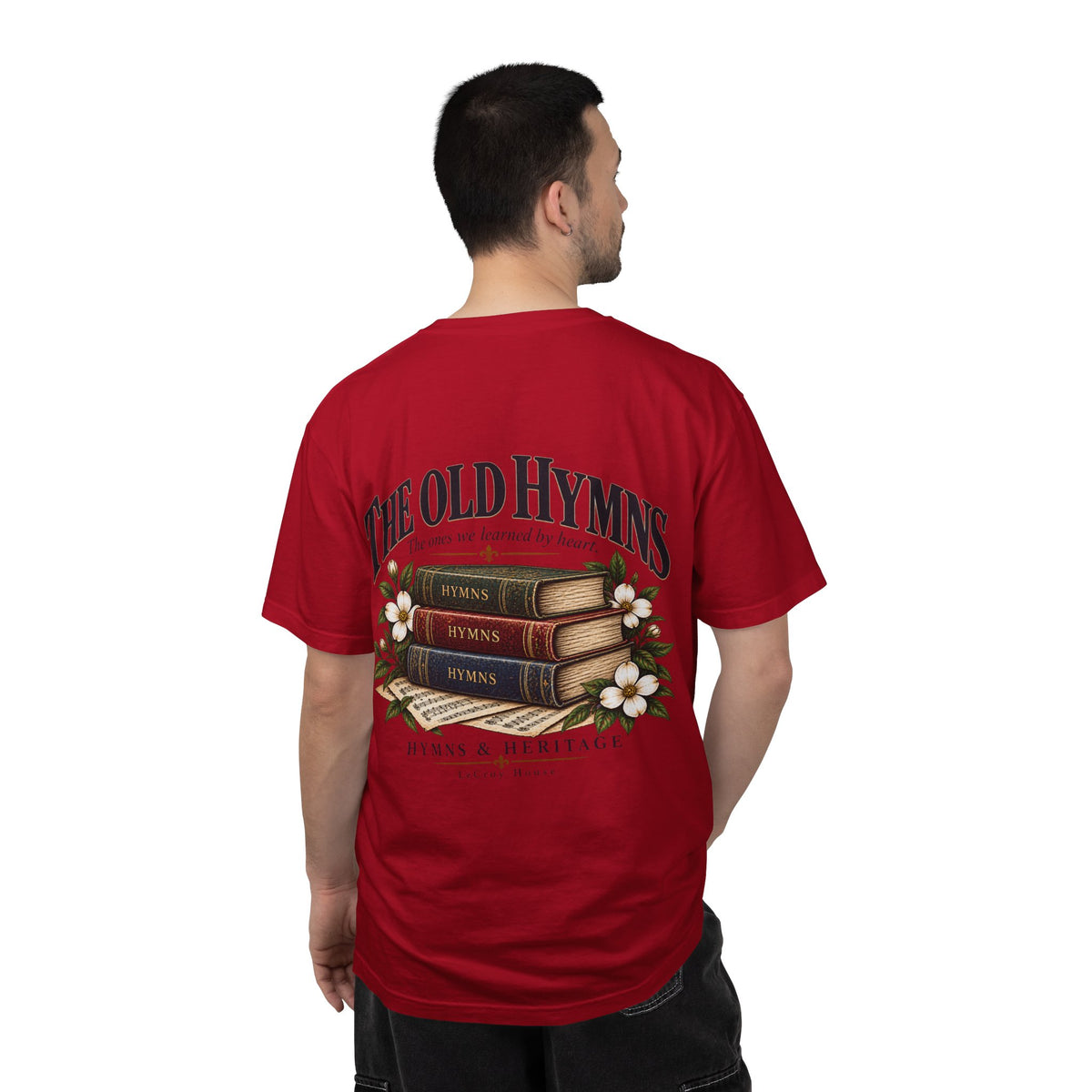 The Old Hymns T-Shirt — Vintage Hymnal Stack Christian Music Tee