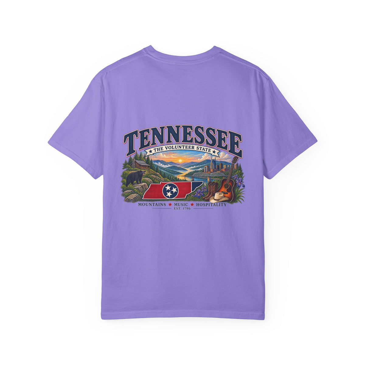 Tennessee Scenic T-Shirt — "Tennessee The Volunteer State" Vintage Travel Tee