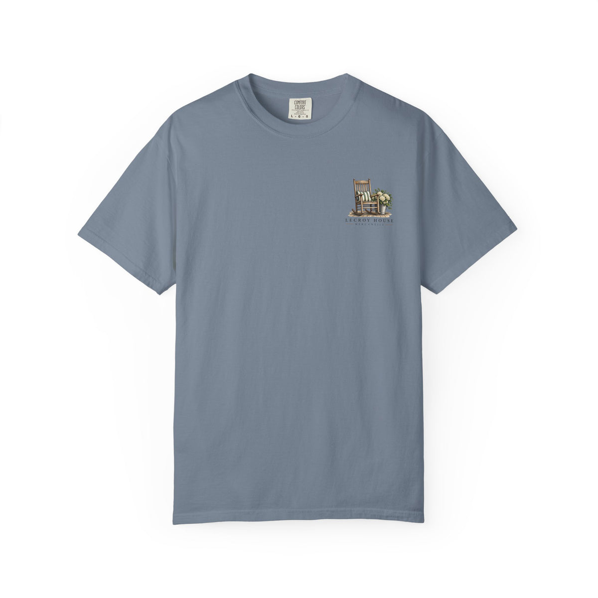 Come On In Porch T-Shirt — "Come On In, We'll Find You a Chair" Relaxed Front-Pocket Tee