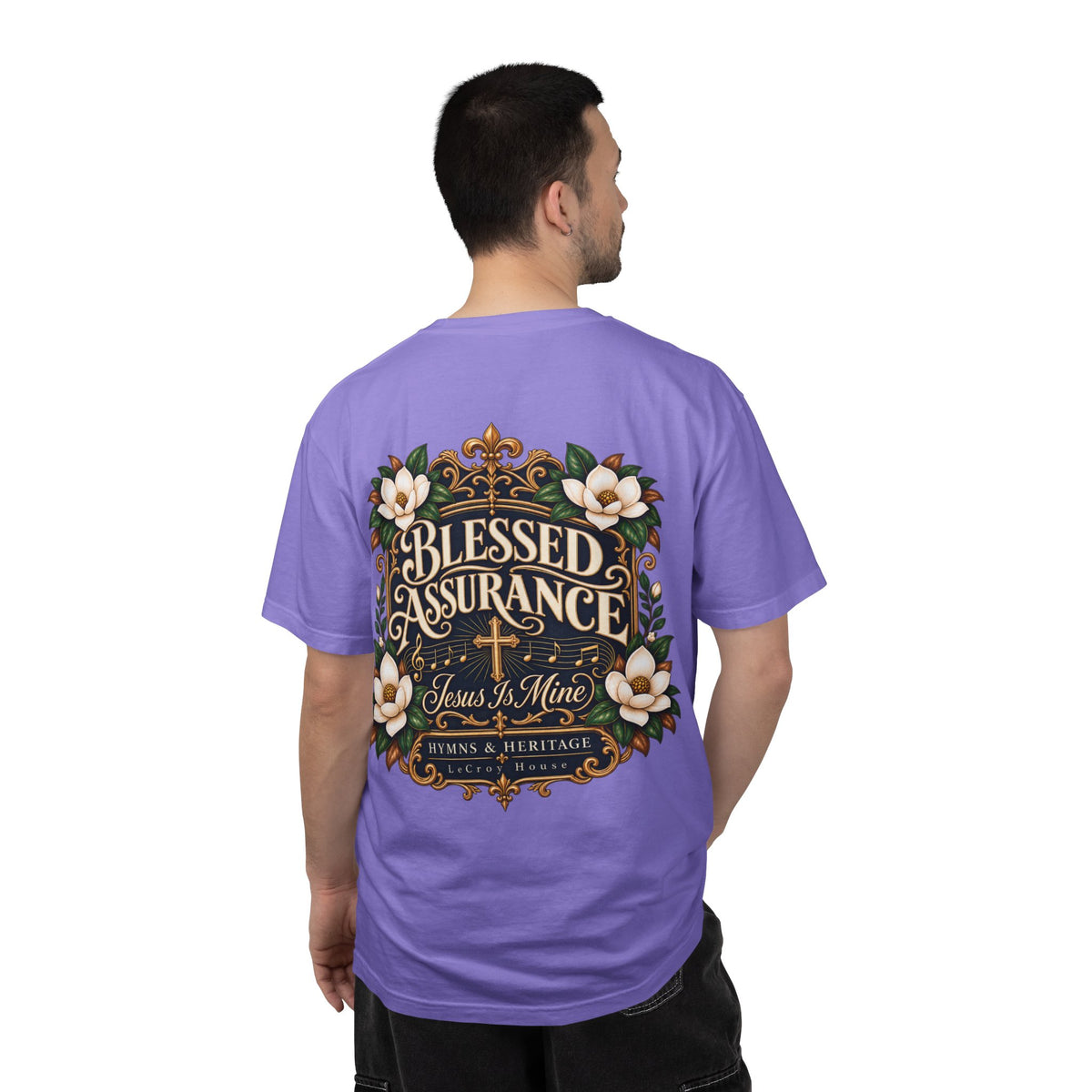 Blessed Assurance T-Shirt — "Jesus Is Mine" Floral Christian Tee