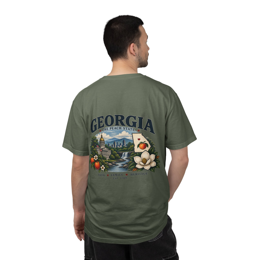 Georgia State T-Shirt — 'The Peach State' Scenic Back Print