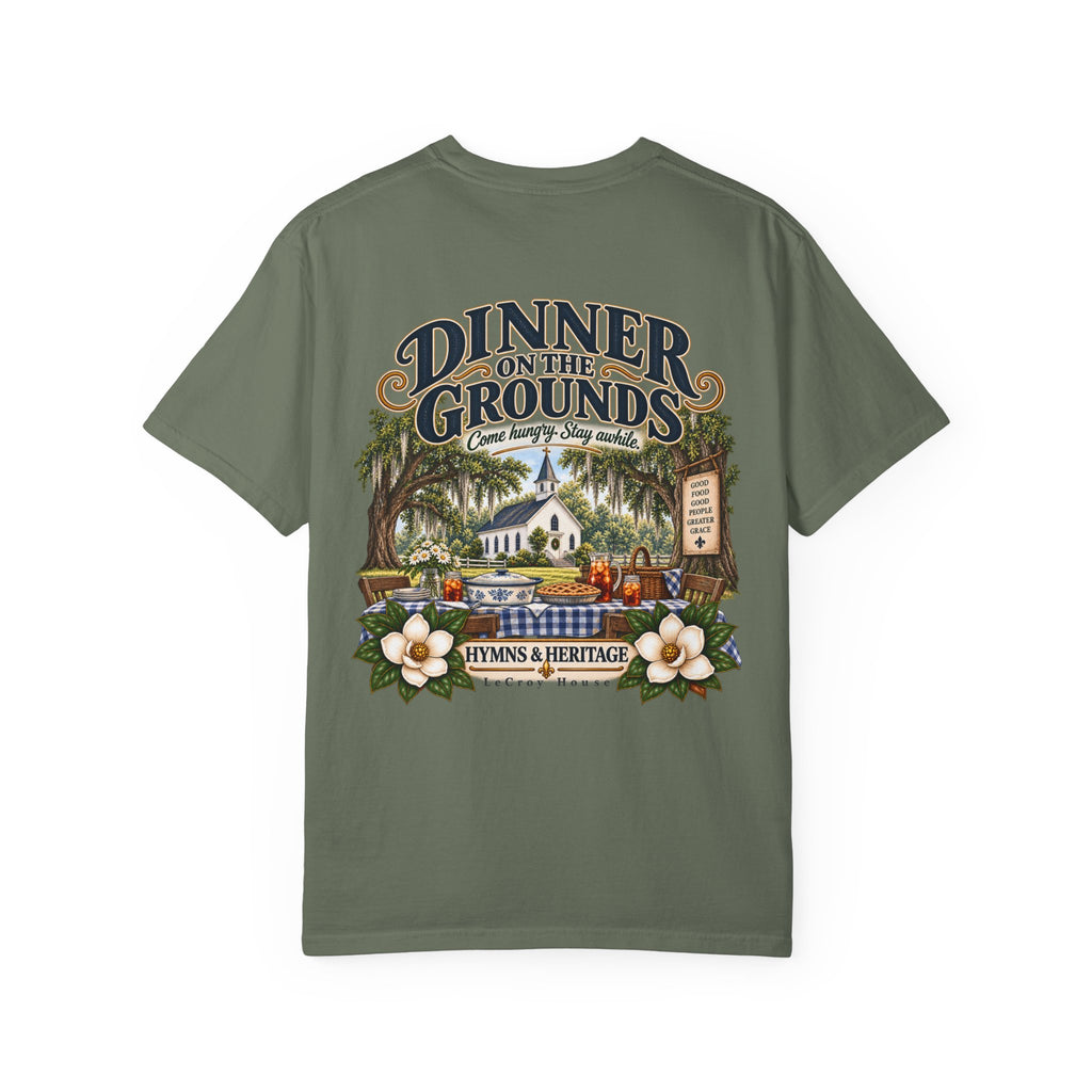 Dinner on the Grounds T-Shirt — Hymns & Heritage Southern Church Festival Tee